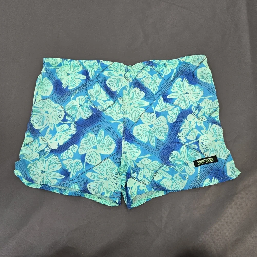 Vintage Surf‎ Gear Abstract Print Swim Trunks Board Shorts Mens Sz 36 - 38 Rare